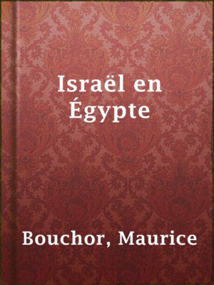 cover image of Israël en Égypte